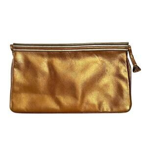 Morris Moskowitz x Bergdorf Goodman Vintage Metallic Leather Clutch Evening Bag